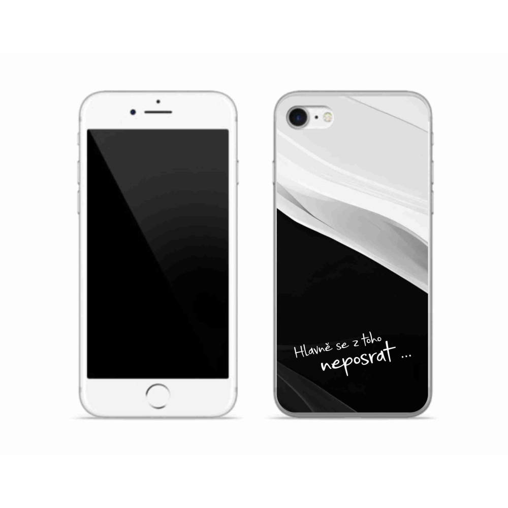 Gél borító mmCase iPhone SE (2022) - vicces szöveg 13 fekete-fehér háttérrel