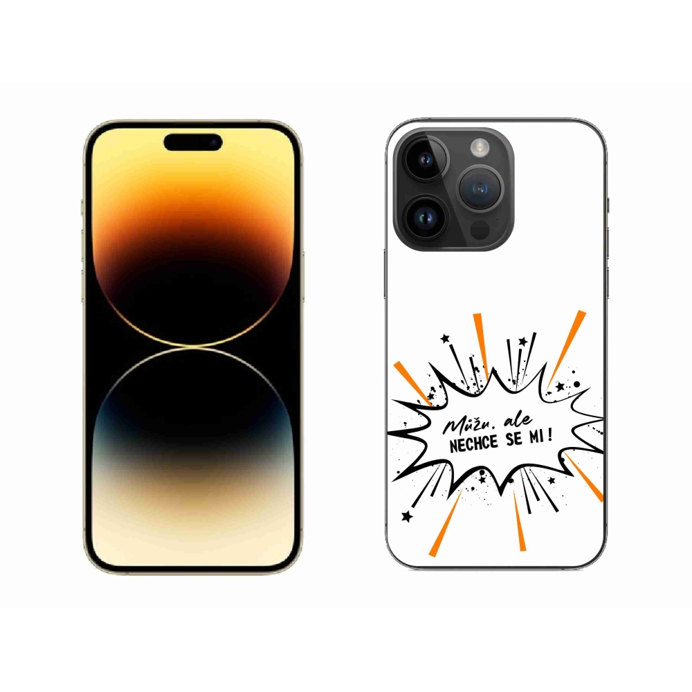 Gél borítás mmCase iPhone 14 Pro Max 6.7 készülékhez - vicces szöveg 11 fehér háttér