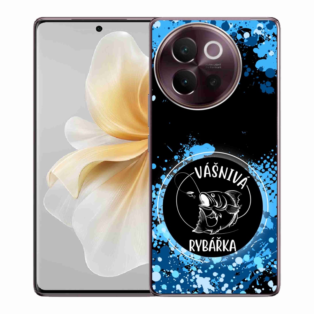 Gél borító mmCase a Vivo V40 Lite 5G-hez - szenvedélyes halász fekete háttérrel