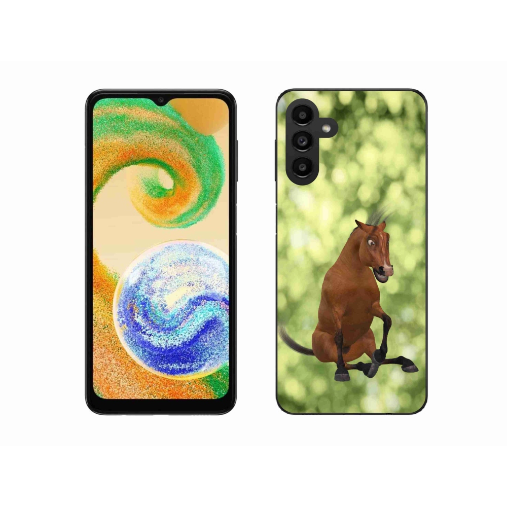 Zselés borító mmCase Samsung Galaxy A04s (164.7x76.7x9.1mm) - barna rajzfilm ló 1