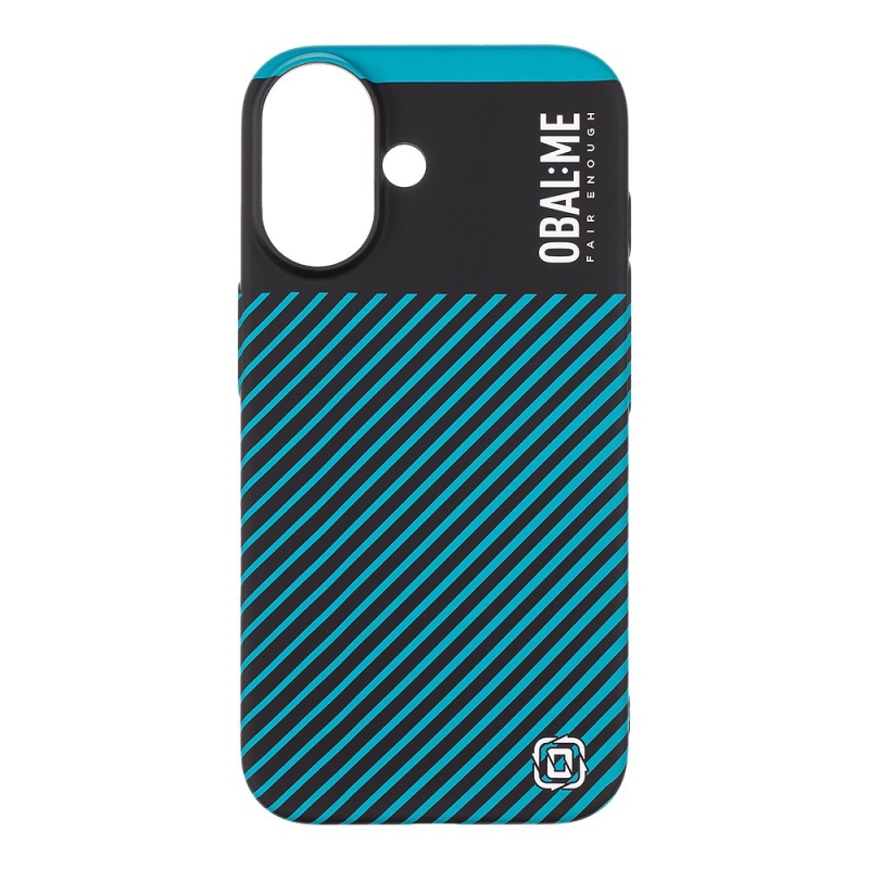 Borító:ME Flossy Stripes Cover for Apple iPhone 16 Fekete/Teal borító az Apple iPhone 16 készülékhez
