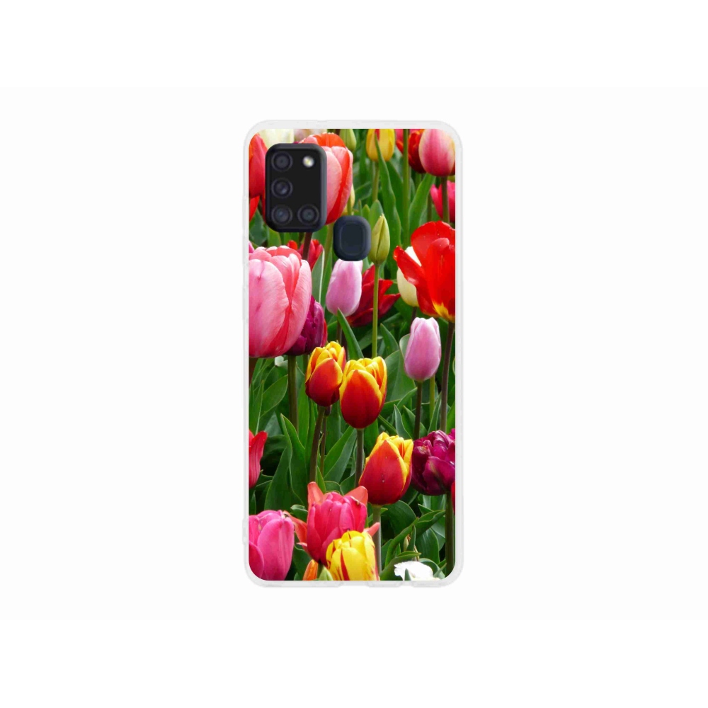 Zselés borítás mmCase Samsung Galaxy A21s készülékhez - tulipánok