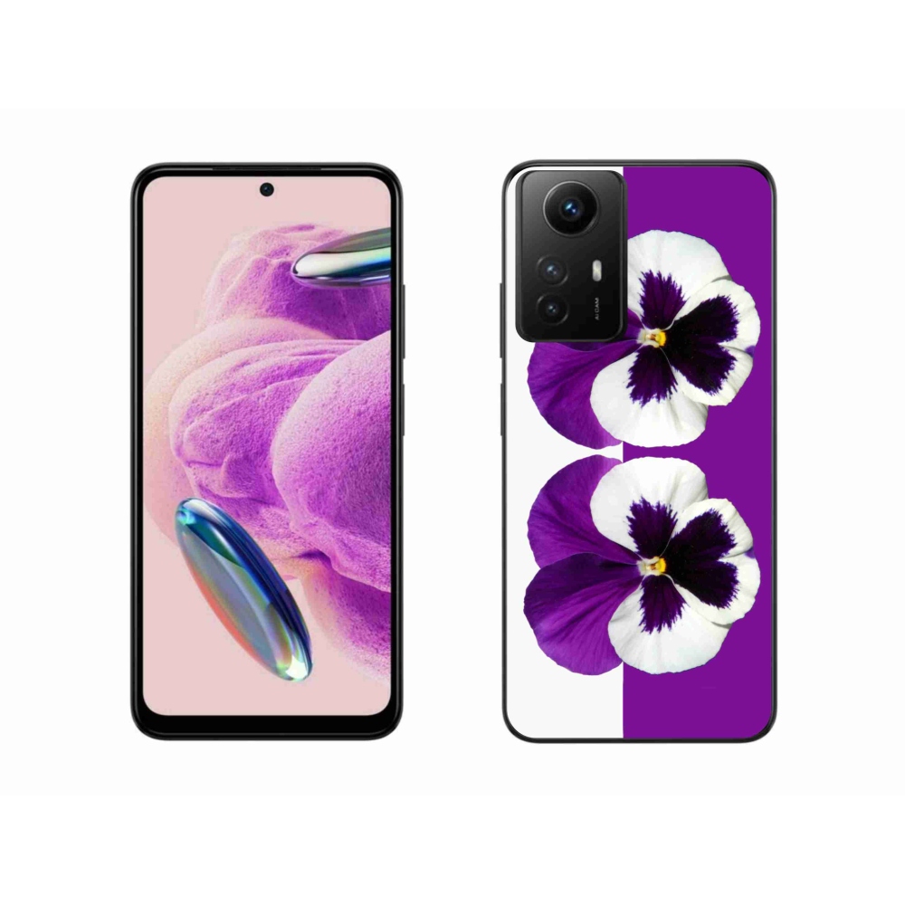Gél borítás mmCase a Xiaomi Redmi Note 12S-hez - lila és fehér virág
