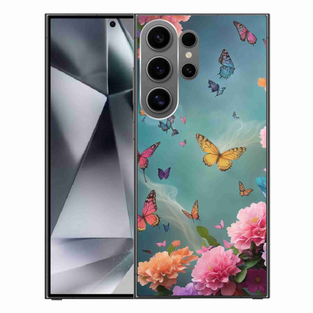 Gél borító mmCase Samsung Galaxy S24 Ultra készülékhez - színes virágok és pillangók