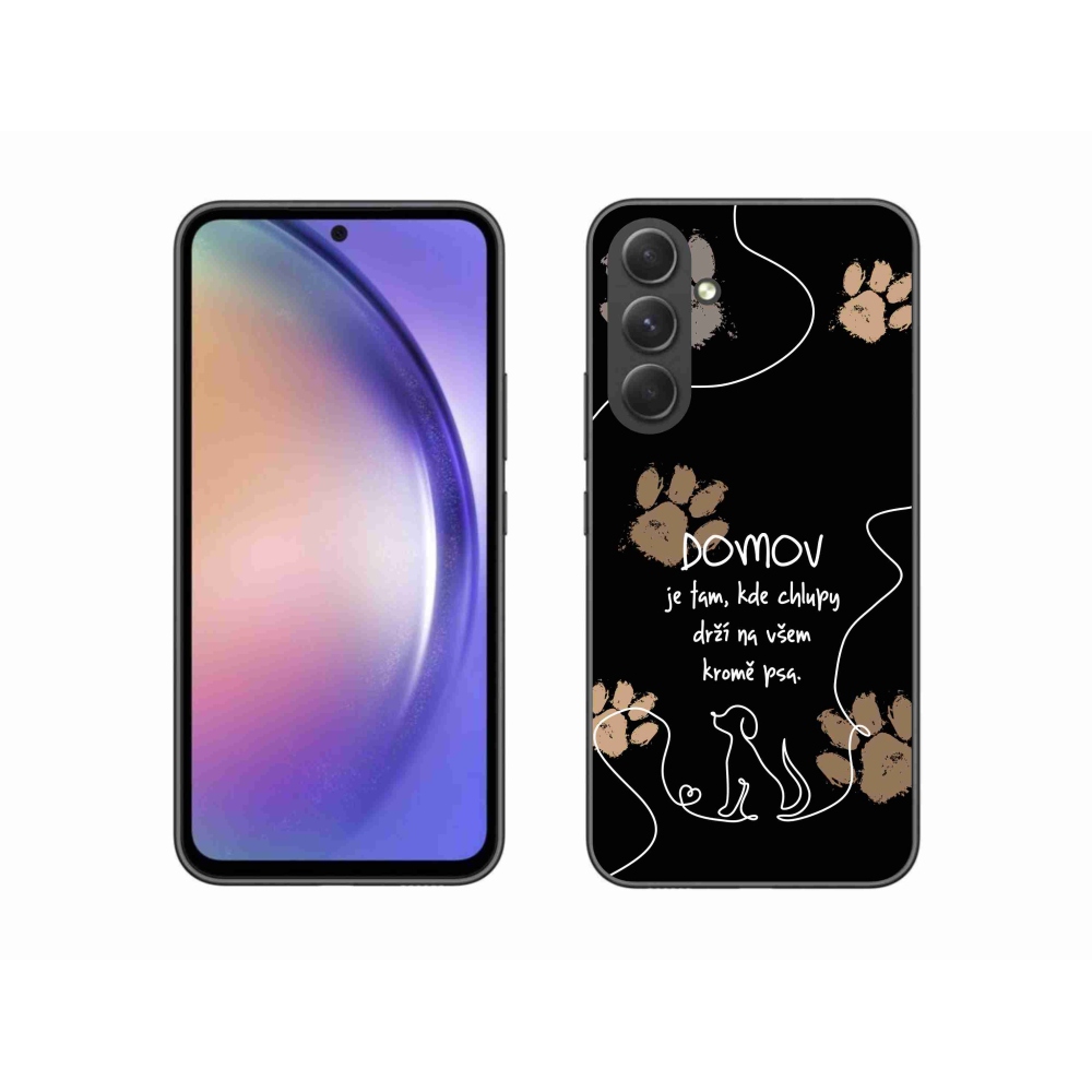 Gél borítás mmCase Samsung Galaxy A54 5G - kutya motívum fekete háttérrel