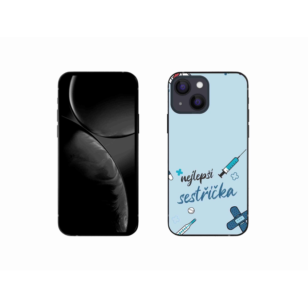 Gél borító mmCase iPhone 13 mini 5.4 - legjobb kishúg kék háttérrel