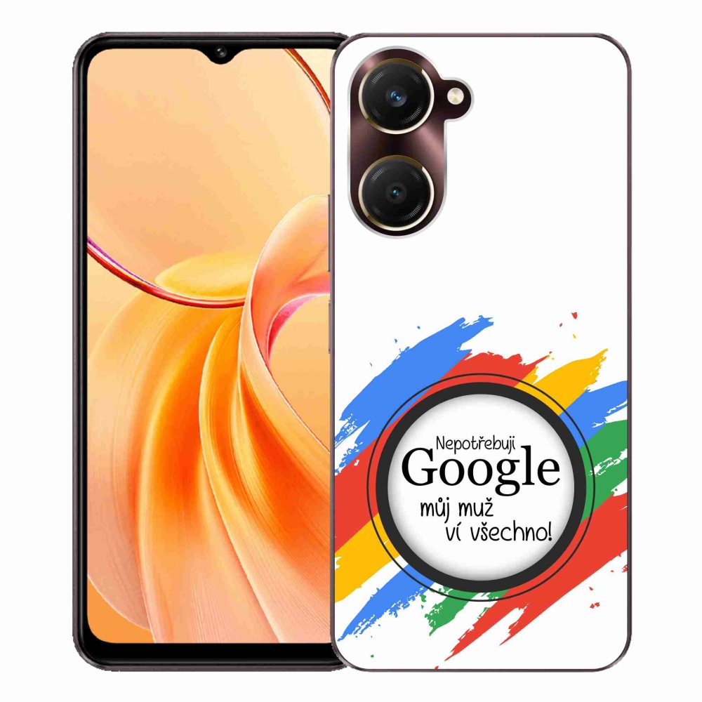 Gél borító mmCase a Vivo Y28s 5G - az ember tudja, minden fehér háttérrel