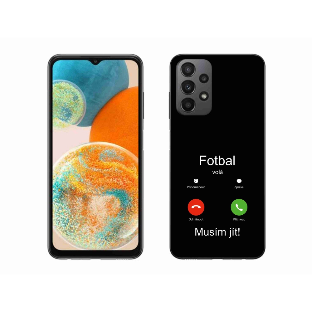 Gél borító mmCase Samsung Galaxy A23 4G/5G - futball hívások fekete háttérrel