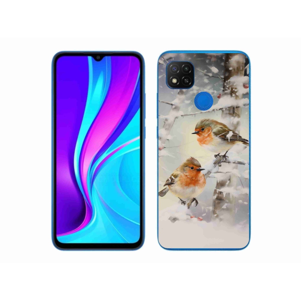 Gél borítás mmCase a Xiaomi Redmi 9C-hez - madarak télen