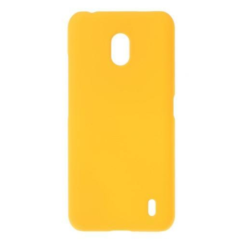 Műanyag gumírozott borítás Nokia 2.2 mobiltelefonhoz - sárga