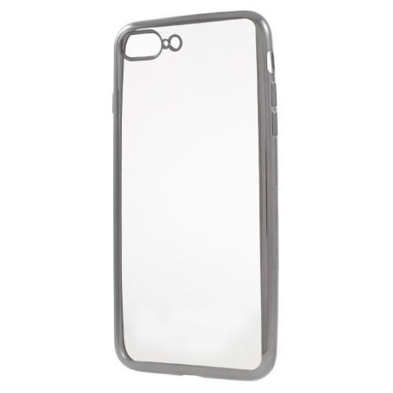 Plate gél tok kontrasztos keretezéssel iPhone 7 Plus és 8 Plus készülékhez - szürke