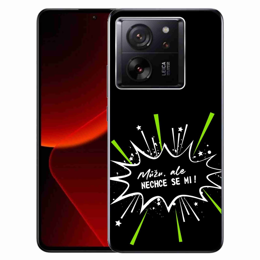 Gél borító mmCase a Xiaomi 13T/13T Pro készülékhez - vicces szöveg 11 fekete háttérrel