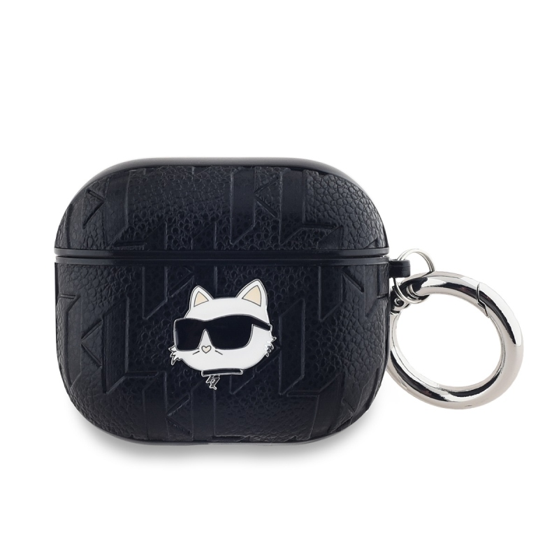 Karl Lagerfeld PU dombornyomott Choupette fej tok az AirPods 3 készülékhez Fekete