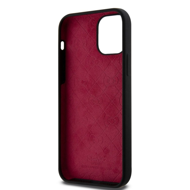 Hello Kitty Liquid Silicone Daydreaming Logo hátlapi borító iPhone 12/12 Pro Fekete
