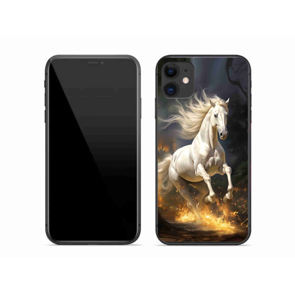 Zselés borítás mmCase iPhone 11 készülékhez - fehér ló 2