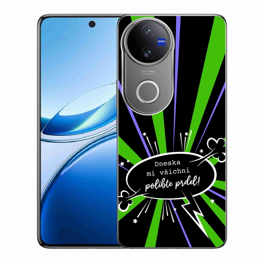 Gél borító mmCase a Vivo V50 5G készülékhez - vicces szöveg 15 fekete háttér