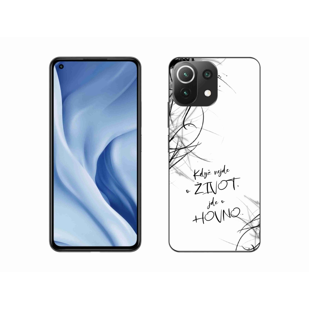 Gél borító mmCase a Xiaomi 11 Lite 5G NE számára - vicces szöveg 16 fehér háttérrel
