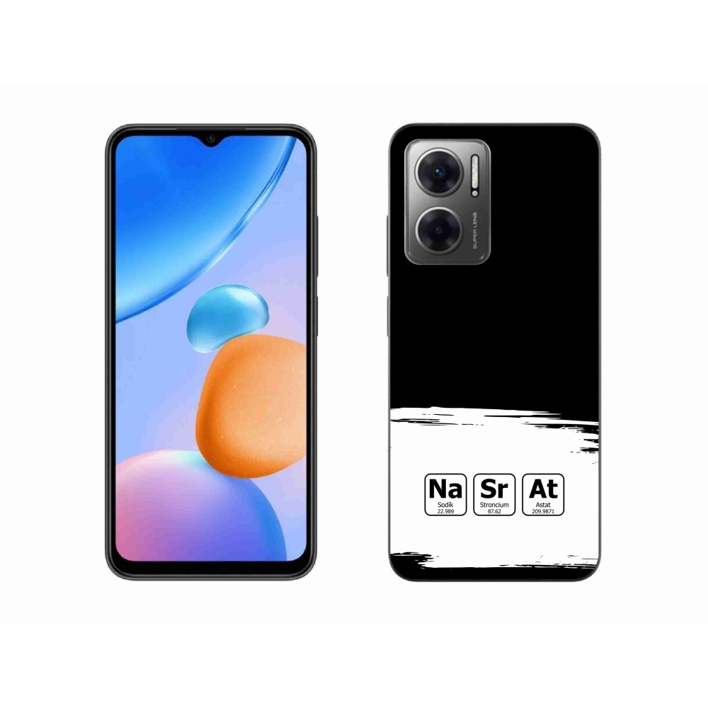 Gél borító mmCase a Xiaomi Redmi 10 5G - kémiai elemek fehér és fekete háttérrel