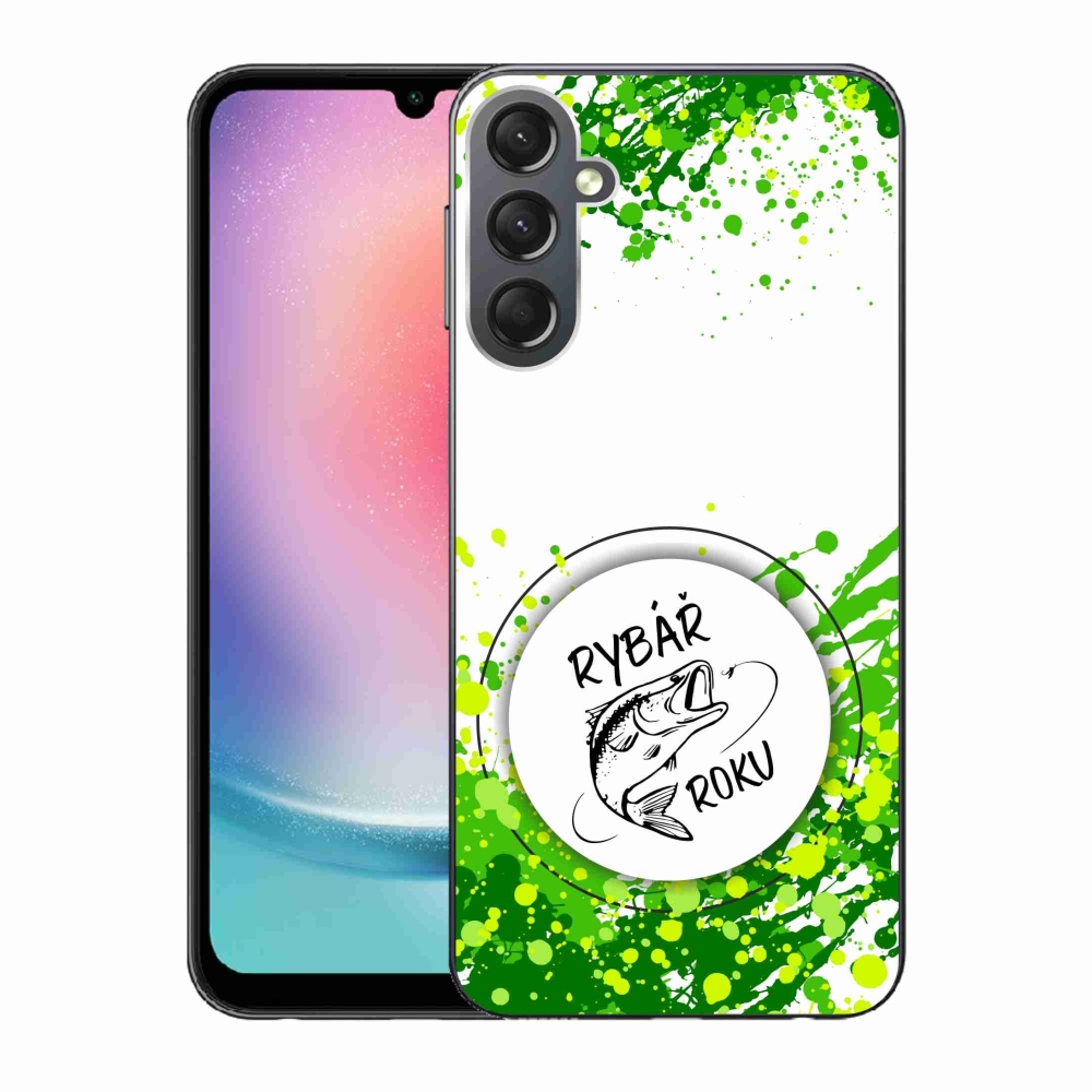 Zselés borító mmCase Samsung Galaxy A24 készülékhez - Az év horgásza fehér háttérrel