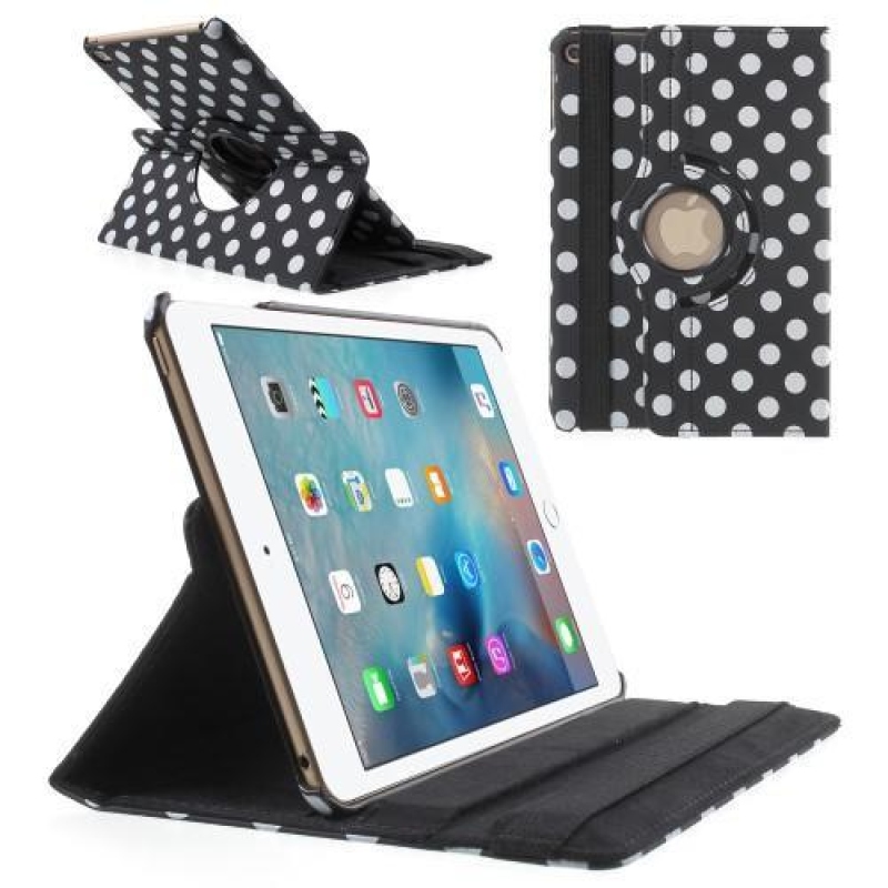 Pöttyös pöttyös könyvtáska iPad mini 4 készülékhez - fekete