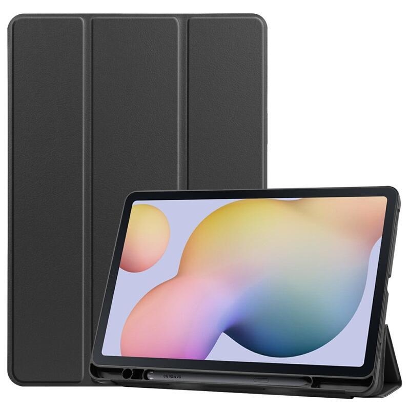 Helymeghatározó intelligens PU bőr tablet tok Samsung Galaxy Tab S8 - fekete