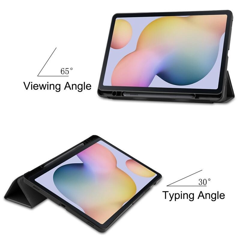 Helymeghatározó intelligens PU bőr tablet tok Samsung Galaxy Tab S8 - fekete