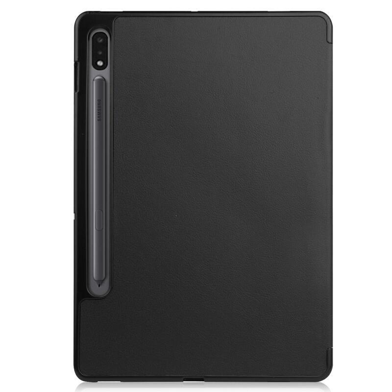 Helymeghatározó intelligens PU bőr tablet tok Samsung Galaxy Tab S8 - fekete