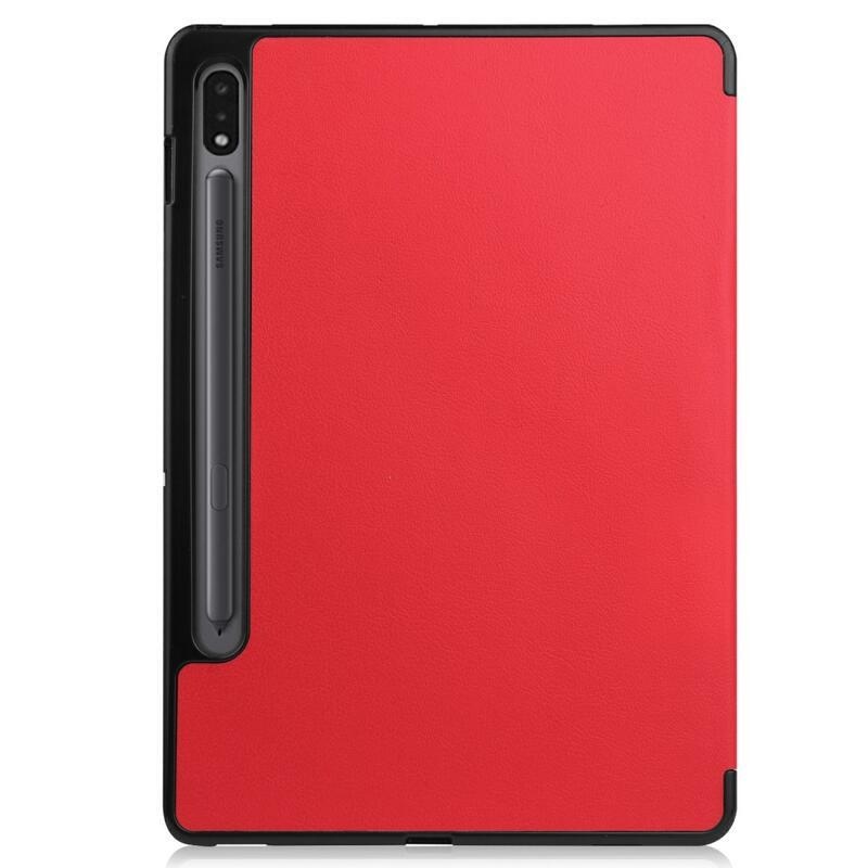 Pozicionáló intelligens PU bőr táblagép tok Samsung Galaxy Tab S8 - piros
