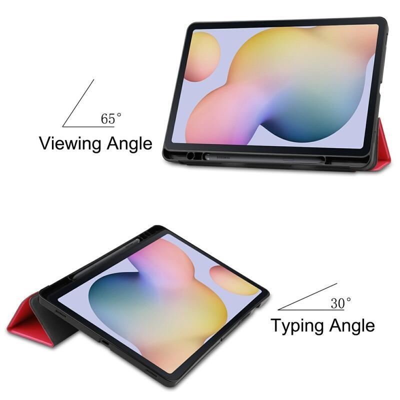 Pozicionáló intelligens PU bőr táblagép tok Samsung Galaxy Tab S8 - piros