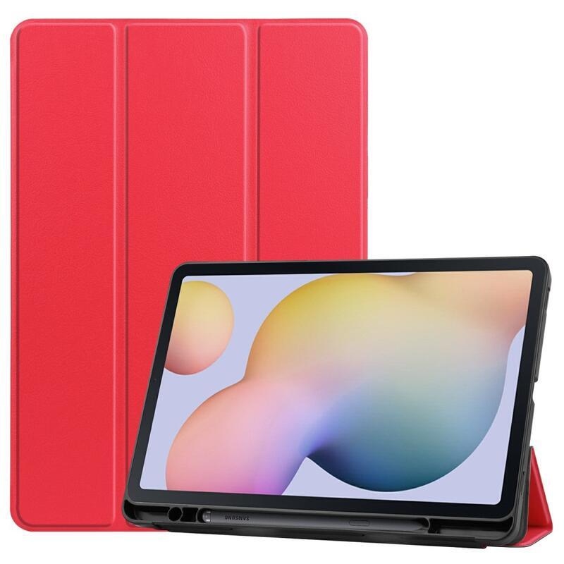 Pozicionáló intelligens PU bőr táblagép tok Samsung Galaxy Tab S8 - piros