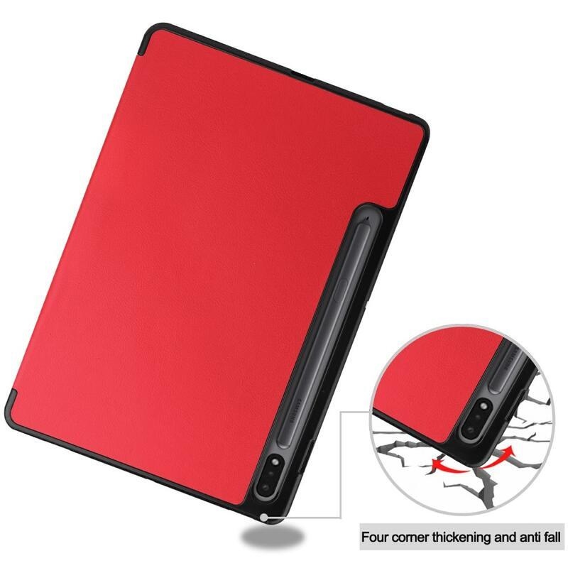 Pozicionáló intelligens PU bőr táblagép tok Samsung Galaxy Tab S8 - piros