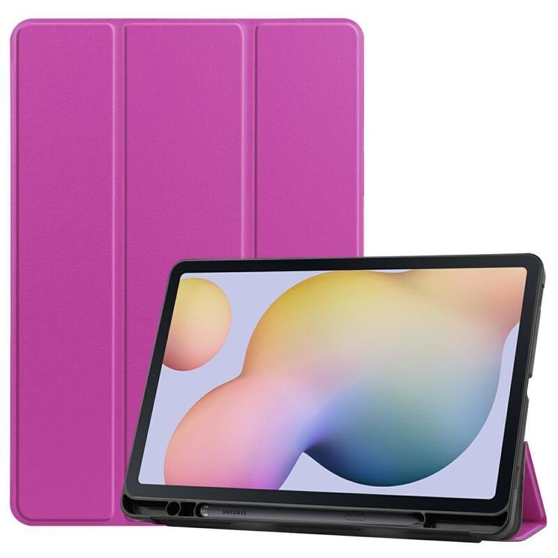 Pozicionáló intelligens PU bőr táblagép tok Samsung Galaxy Tab S8 - lila