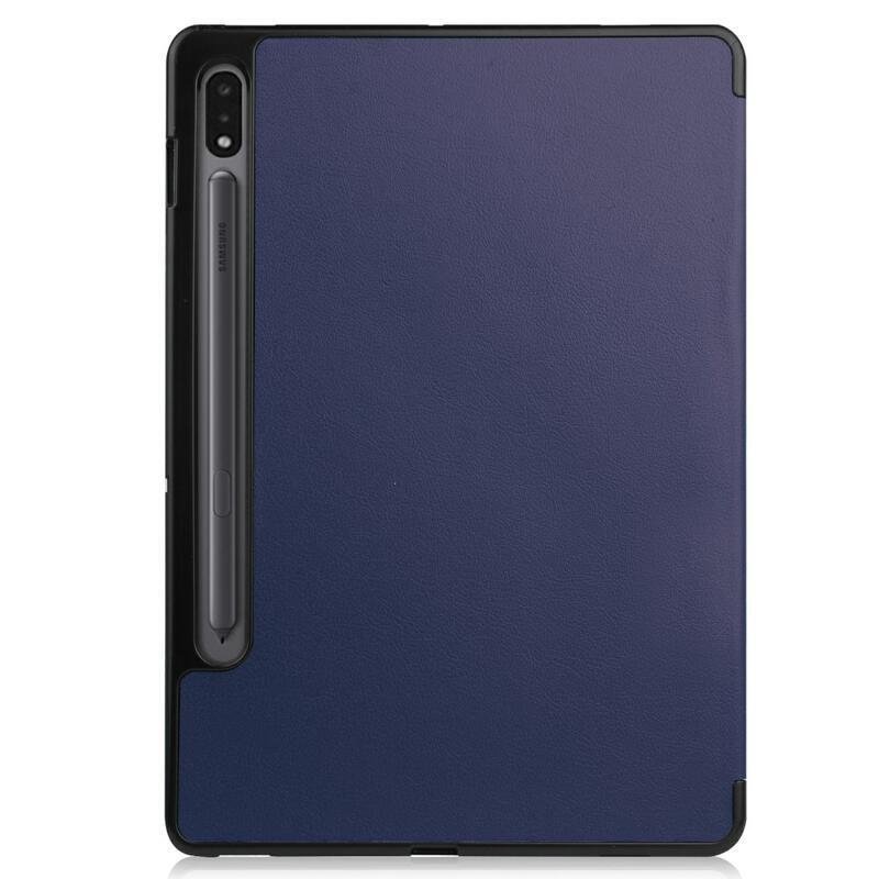 Pozicionáló intelligens PU bőr táblagép tok Samsung Galaxy Tab S8 - tengerészkék