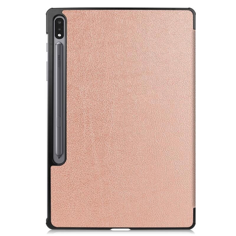Pozicionáló intelligens PU bőr táblagép tok Samsung Galaxy Tab S8 Plus - rózsa arany