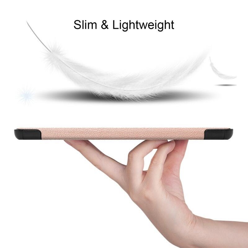Pozicionáló intelligens PU bőr táblagép tok Samsung Galaxy Tab S8 Plus - rózsa arany