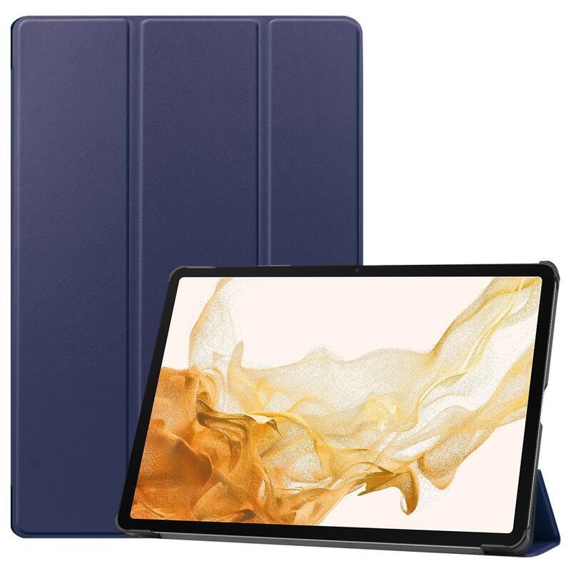 Pozicionáló intelligens PU bőr táblagép tok Samsung Galaxy Tab S8 Plus - sötétkék