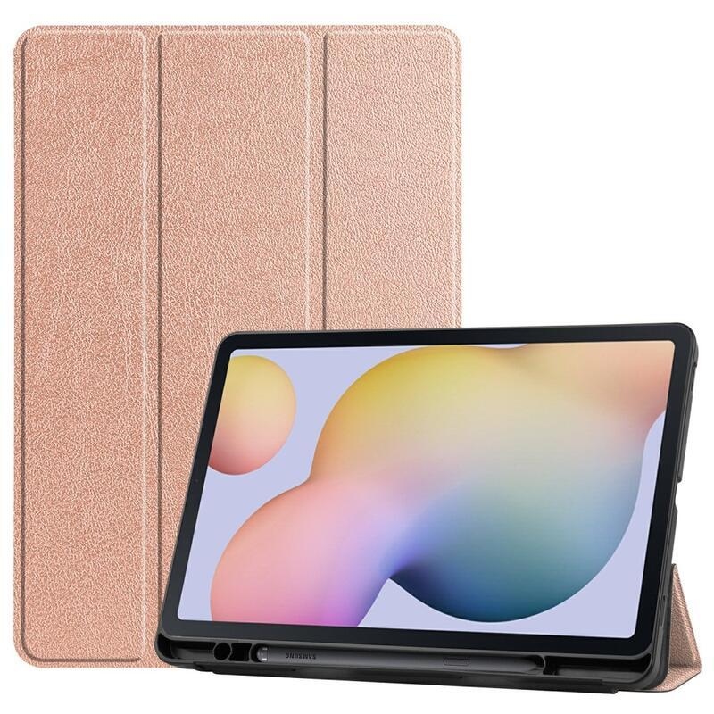 Pozicionáló intelligens PU bőr tablet tok Samsung Galaxy Tab S8 - rózsa arany