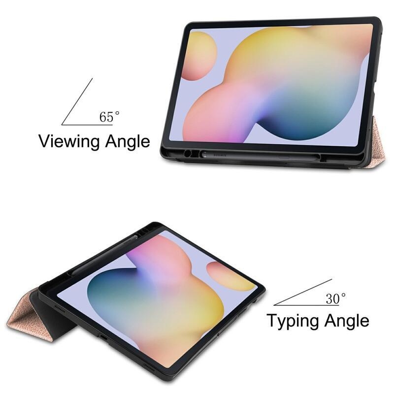 Pozicionáló intelligens PU bőr tablet tok Samsung Galaxy Tab S8 - rózsa arany