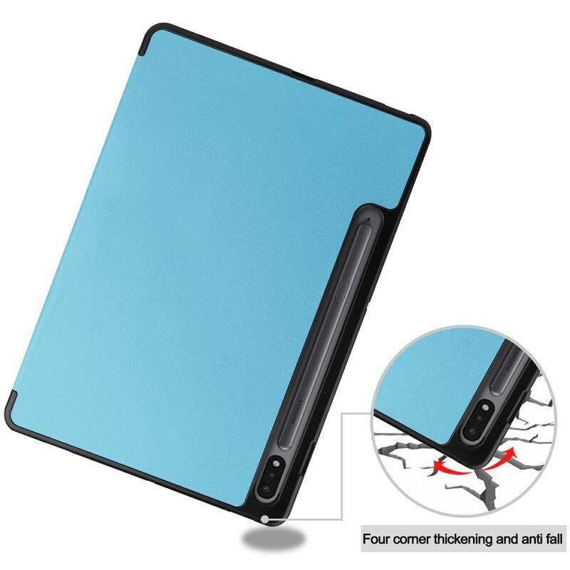 Pozicionáló intelligens PU bőr táblagép tok Samsung Galaxy Tab S8 - világoskék