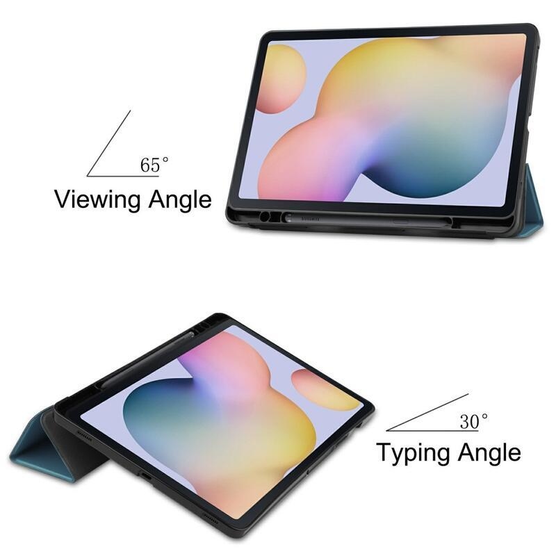 Pozicionáló intelligens PU bőr táblagép tok Samsung Galaxy Tab S8 - sötétkék