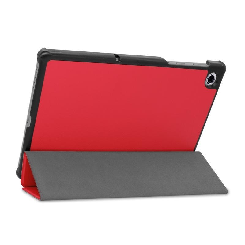 Pozicionáló PU bőr táblagép tok Lenovo Tab M10 Plus TB-X606F/X/V - piros