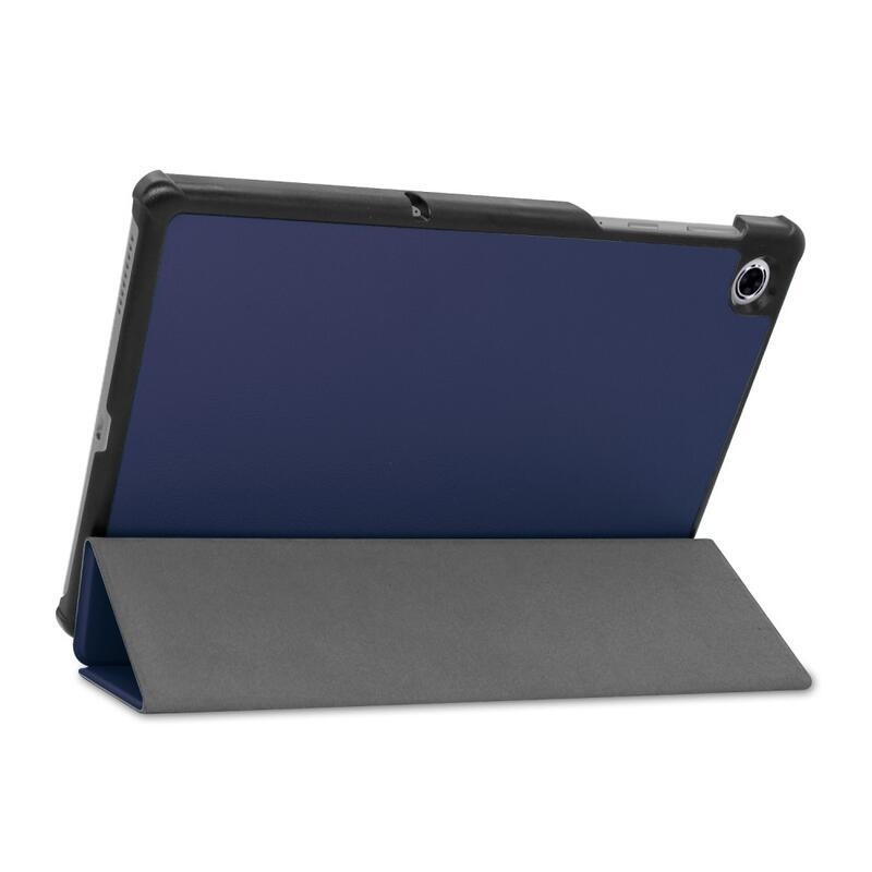 Pozicionáló PU bőr táblagép tok Lenovo Tab M10 Plus TB-X606F/X/V - sötétkék