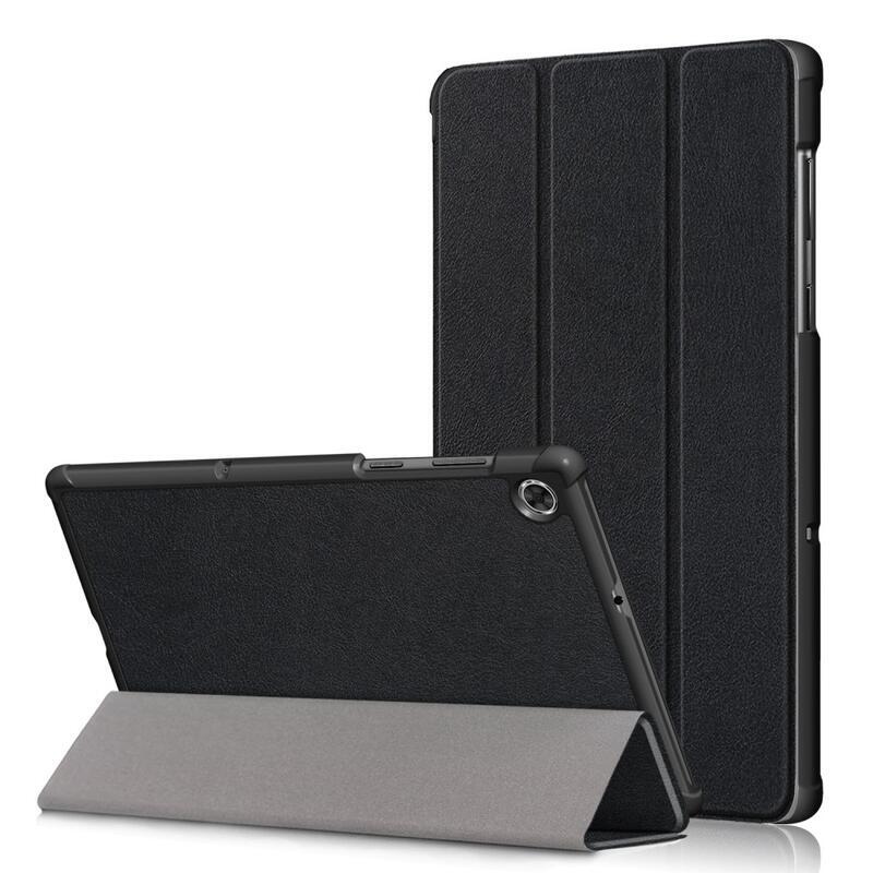 Állítható PU bőr táblagép tok Lenovo Tab M10 HD 2nd Gen X306F/X - fekete