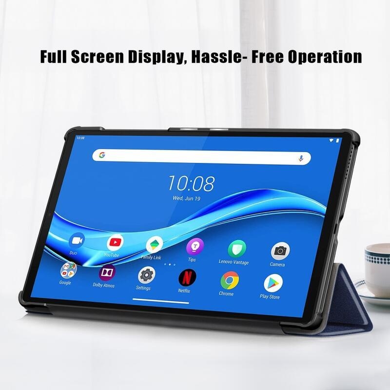 Állítható PU bőr táblagép tok Lenovo Tab M10 HD 2nd Gen X306F/X - kék