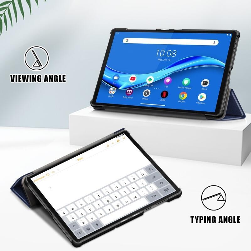 Állítható PU bőr táblagép tok Lenovo Tab M10 HD 2nd Gen X306F/X - kék