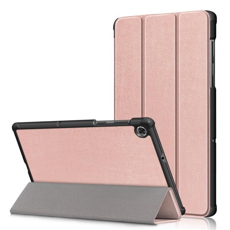 Állítható PU bőr táblagép tok Lenovo Tab M10 HD 2nd Gen X306F/X - rózsaszínű
