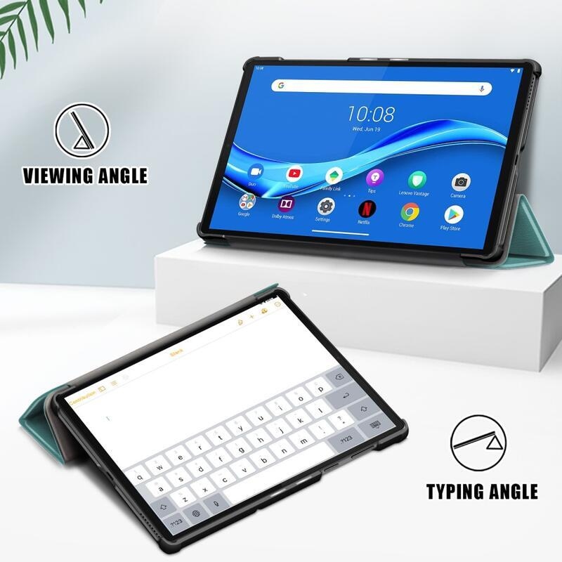 Állítható PU bőr táblagép tok Lenovo Tab M10 HD 2nd Gen X306F/X - zöld