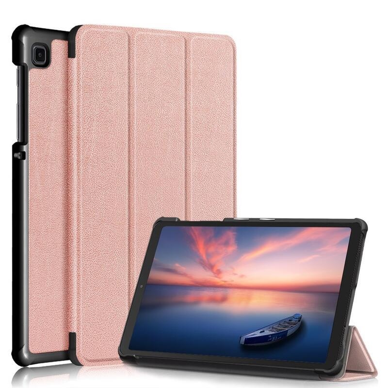 Állítható PU bőr táblagép tok Samsung Galaxy Tab A7 Lite T220/T225 8.7 - rózsa arany