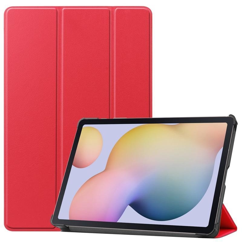 Állítható PU bőr tok Samsung Galaxy Tab S7 táblagéphez - piros színű