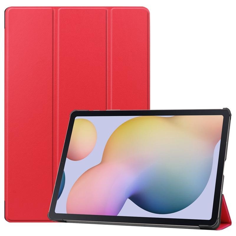Állítható PU bőr táblagép tok Samsung Galaxy Tab S7 Plus - piros